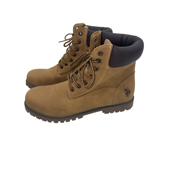 U.S. Polo Assn Owen High Wheat Tan Lug Sole Lace Up Work Boots Mens 12 M main image 7